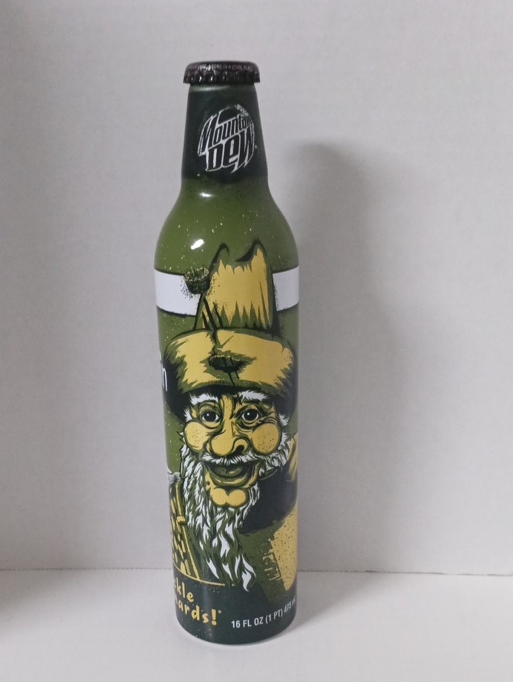 2008 Mt. Dew Green Alpine Art Bottle - Decorative Home Art